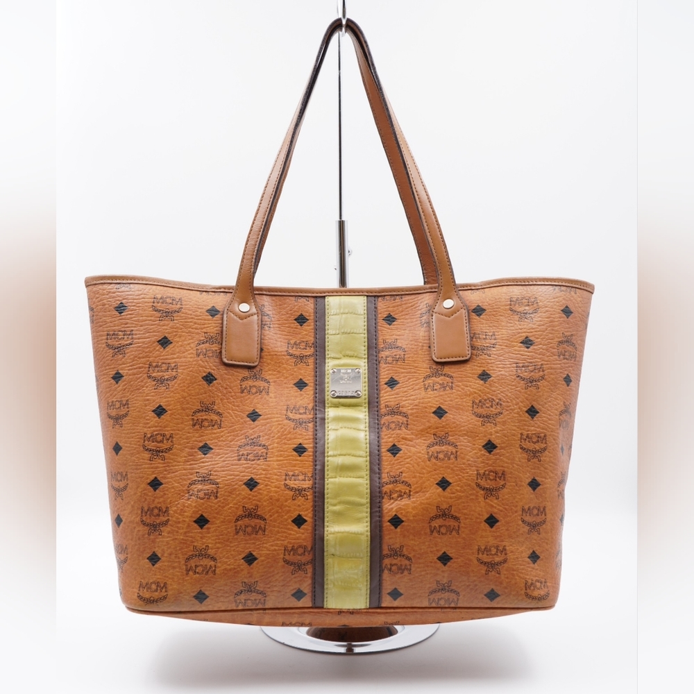 MCM Brown and Yellow Tote Bag